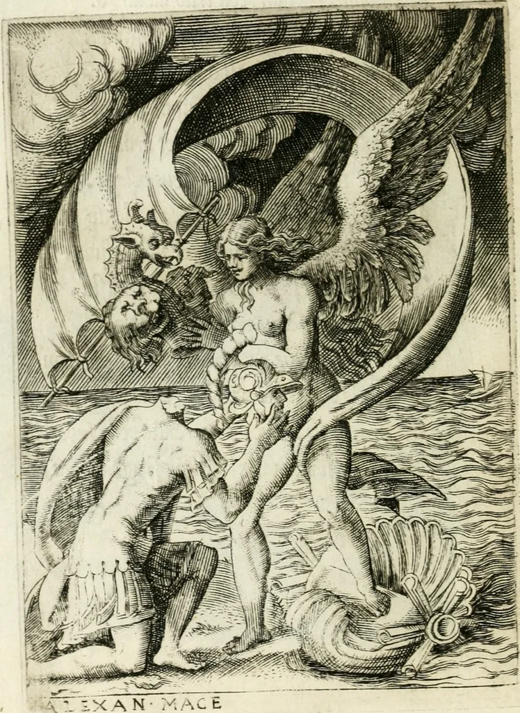 An illustration from Achillis Bocchii Bonon. Symbolicarvm quaestionvm de vniverso genere qvas serio lvdebat libri qvinqve, 1555, leaf 159