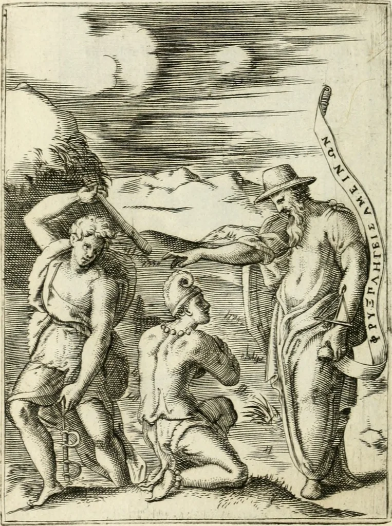 An illustration from Achillis Bocchii Bonon. Symbolicarvm quaestionvm de vniverso genere qvas serio lvdebat libri qvinqve, 1555, leaf 165