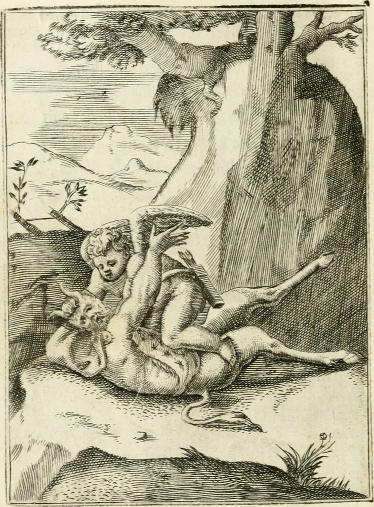 An illustration from Achillis Bocchii Bonon. Symbolicarvm quaestionvm de vniverso genere qvas serio lvdebat libri qvinqve, 1555, leaf 177