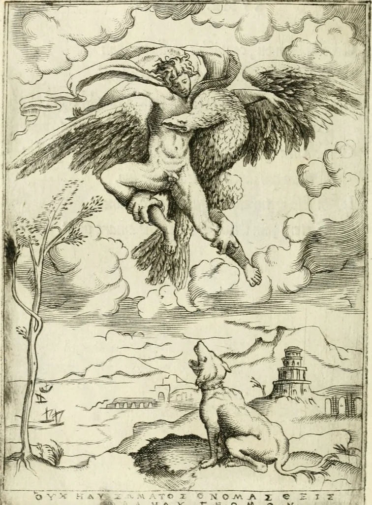 An illustration from Achillis Bocchii Bonon. Symbolicarvm quaestionvm de vniverso genere qvas serio lvdebat libri qvinqve, 1555, leaf 183