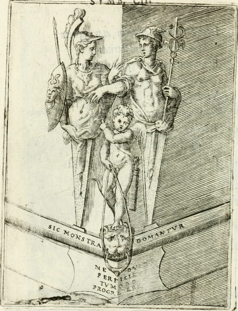 An illustration from Achillis Bocchii Bonon. Symbolicarvm quaestionvm de vniverso genere qvas serio lvdebat libri qvinqve, 1555, leaf 233