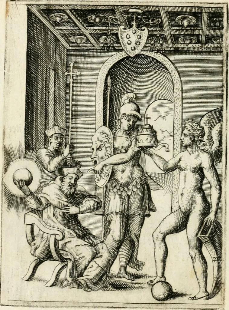 An illustration from Achillis Bocchii Bonon. Symbolicarvm quaestionvm de vniverso genere qvas serio lvdebat libri qvinqve, 1555, leaf 251