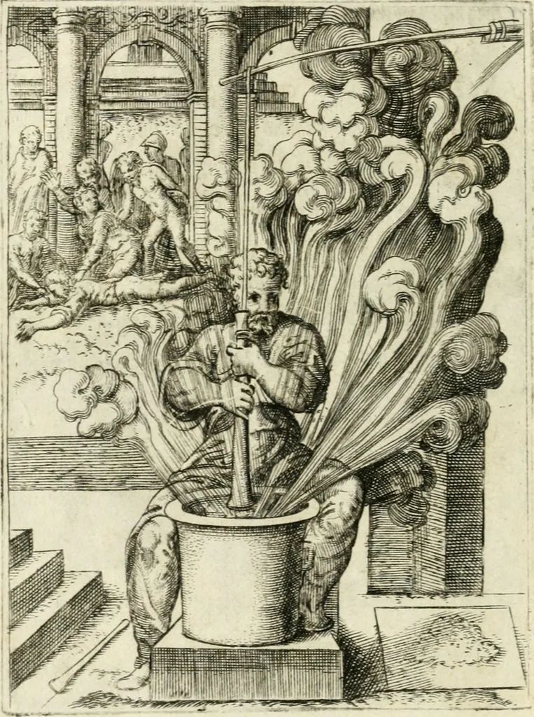 An illustration from Achillis Bocchii Bonon. Symbolicarvm quaestionvm de vniverso genere qvas serio lvdebat libri qvinqve, 1555, leaf 257