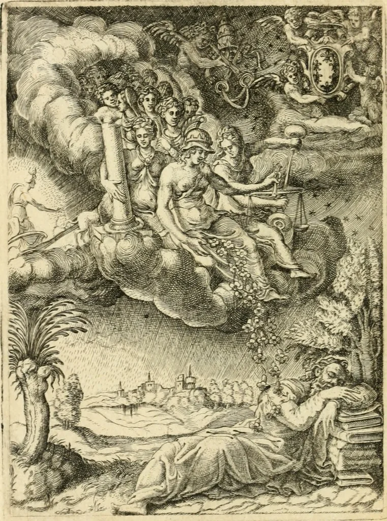 An illustration from Achillis Bocchii Bonon. Symbolicarvm quaestionvm de vniverso genere qvas serio lvdebat libri qvinqve, 1555, leaf 281
