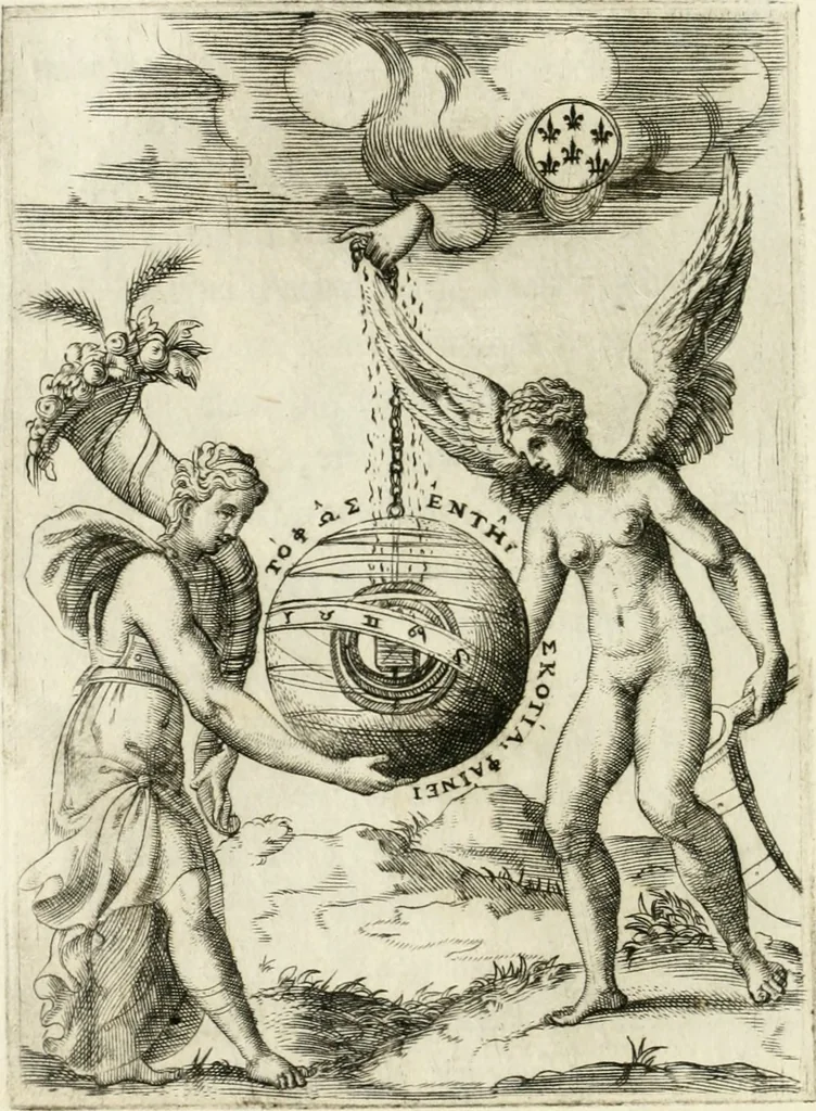 An illustration from Achillis Bocchii Bonon. Symbolicarvm quaestionvm de vniverso genere qvas serio lvdebat libri qvinqve, 1555, leaf 307
