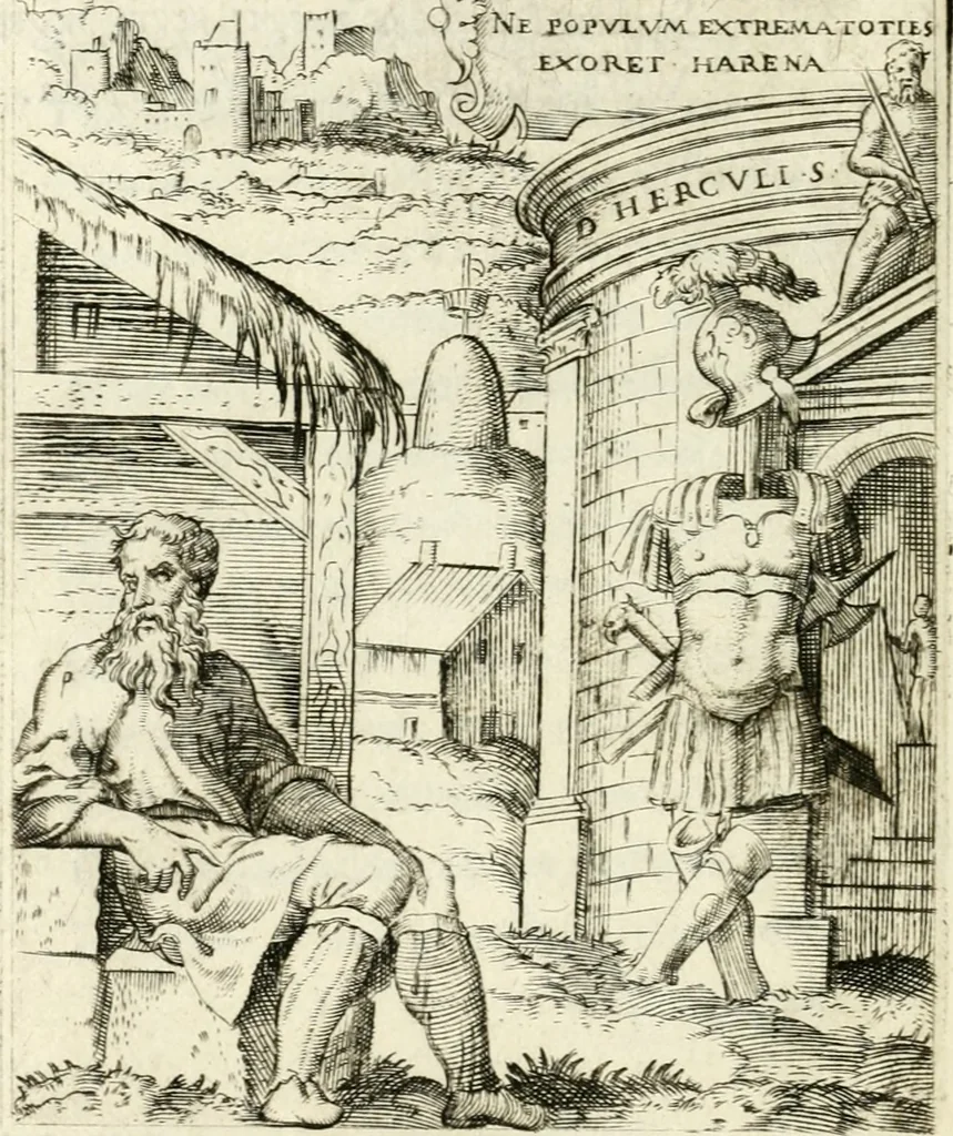 An illustration from Achillis Bocchii Bonon. Symbolicarvm quaestionvm de vniverso genere qvas serio lvdebat libri qvinqve, 1555, leaf 313