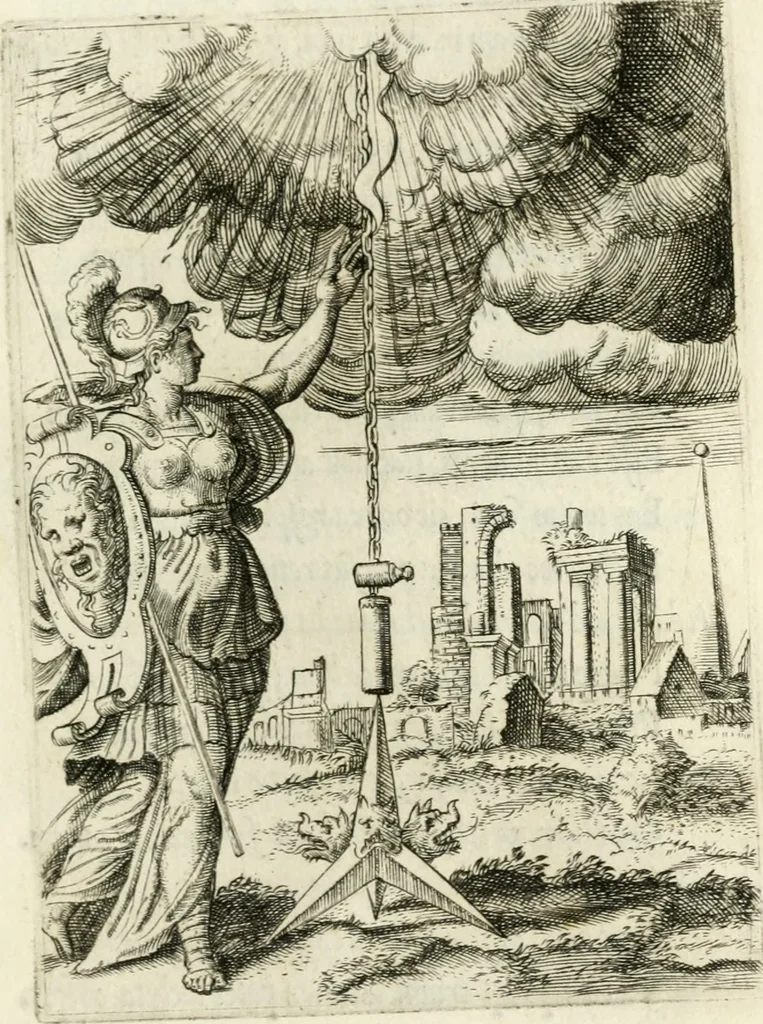 An illustration from Achillis Bocchii Bonon. Symbolicarvm quaestionvm de vniverso genere qvas serio lvdebat libri qvinqve, 1555, leaf 318