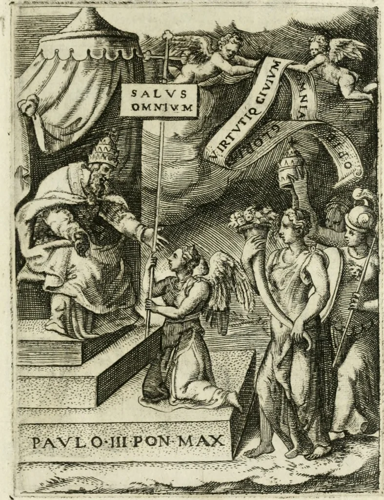 An illustration from Achillis Bocchii Bonon. Symbolicarvm quaestionvm de vniverso genere qvas serio lvdebat libri qvinqve, 1555, leaf 32