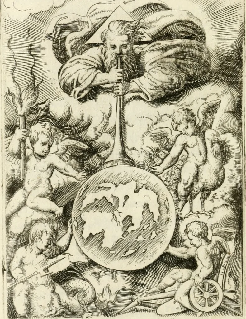 An illustration from Achillis Bocchii Bonon. Symbolicarvm quaestionvm de vniverso genere qvas serio lvdebat libri qvinqve, 1555, leaf 337