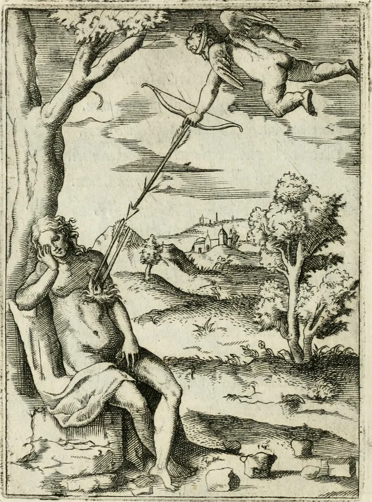 An illustration from Achillis Bocchii Bonon. Symbolicarvm quaestionvm de vniverso genere qvas serio lvdebat libri qvinqve, 1555, leaf 37