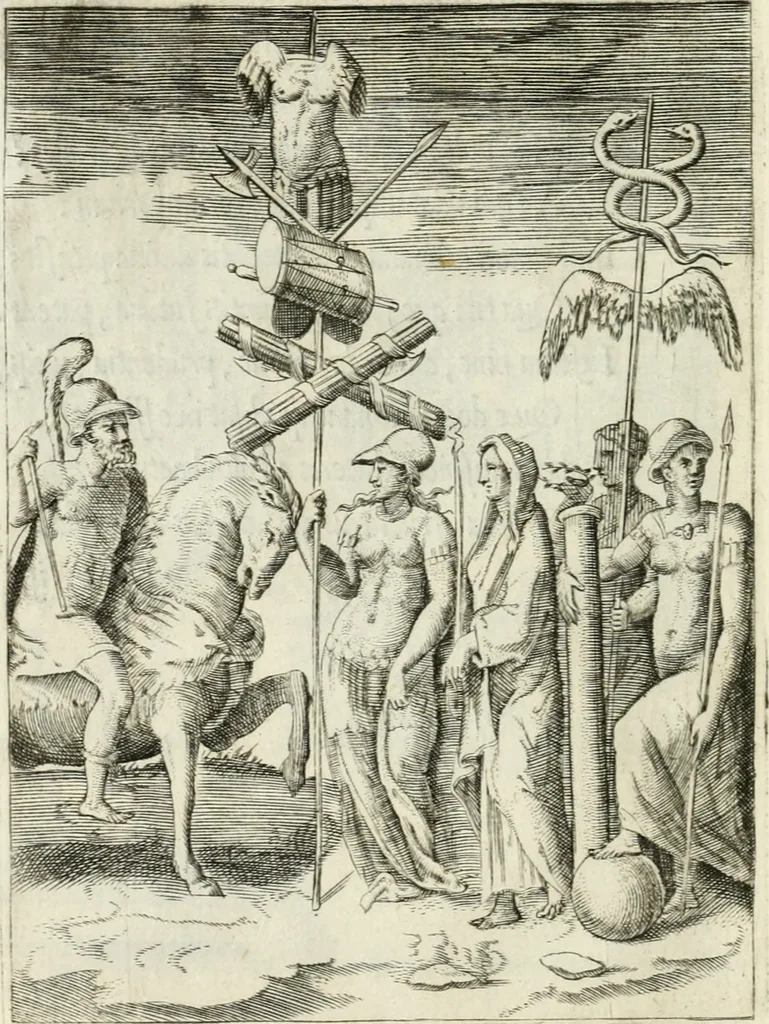An illustration from Achillis Bocchii Bonon. Symbolicarvm quaestionvm de vniverso genere qvas serio lvdebat libri qvinqve, 1555, leaf 67