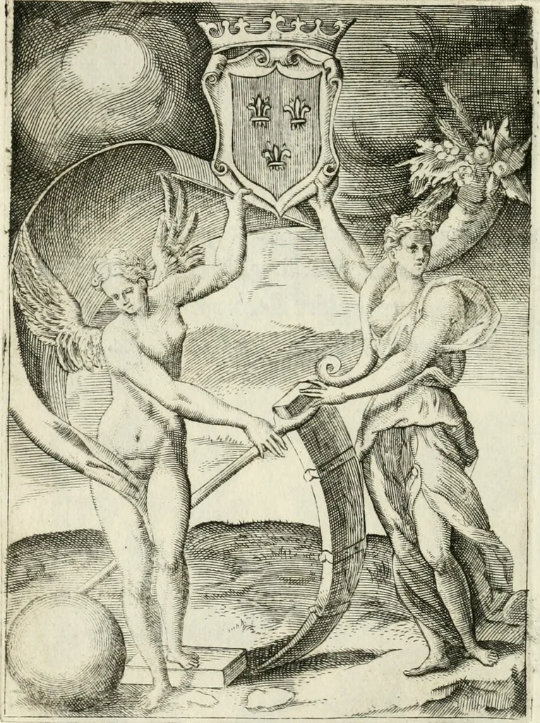 An illustration from Achillis Bocchii Bonon. Symbolicarvm quaestionvm de vniverso genere qvas serio lvdebat libri qvinqve, 1555, leaf 69