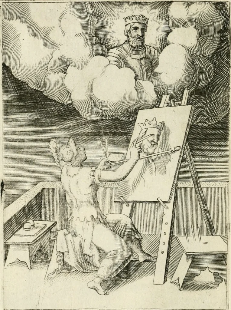 An illustration from Achillis Bocchii Bonon. Symbolicarvm quaestionvm de vniverso genere qvas serio lvdebat libri qvinqve, 1555, leaf 71