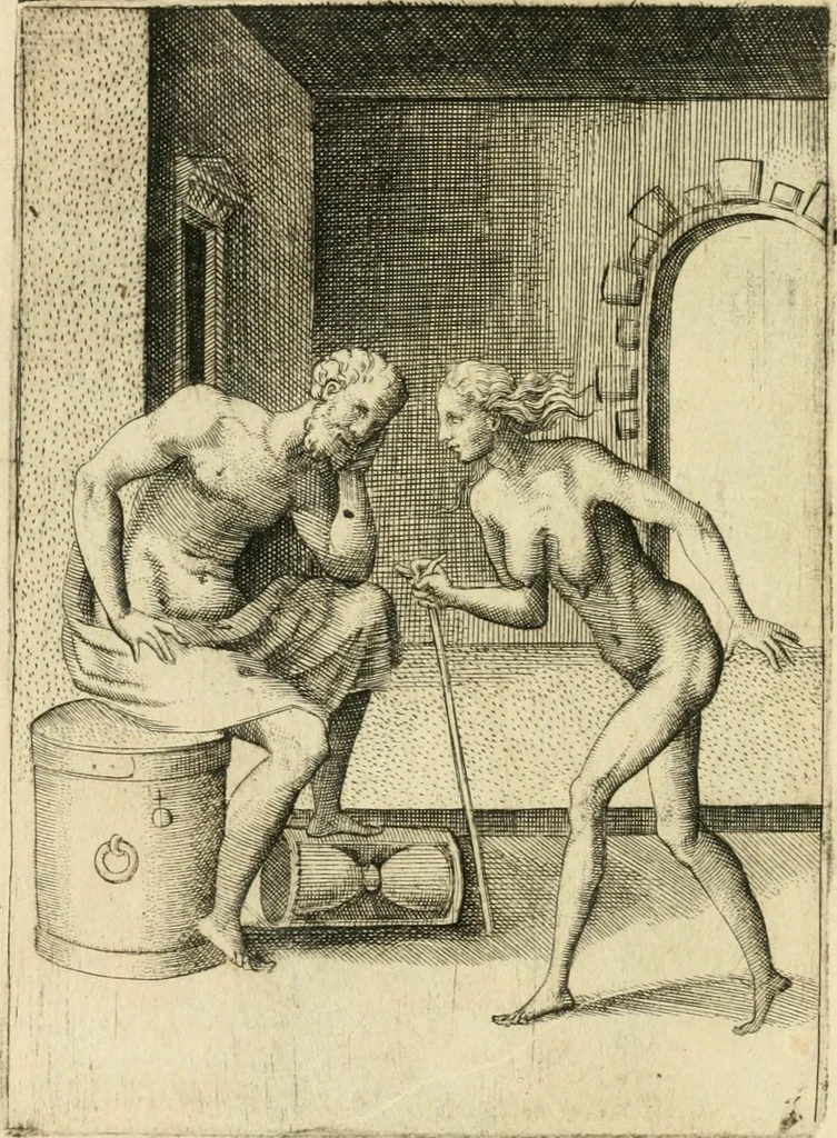 An illustration from Achillis Bocchii Bonon. Symbolicarvm quaestionvm de vniverso genere qvas serio lvdebat libri qvinqve, 1555, leaf 75