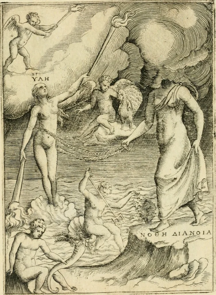 An illustration from Achillis Bocchii Bonon. Symbolicarvm quaestionvm de vniverso genere qvas serio lvdebat libri qvinqve, 1555, leaf 79