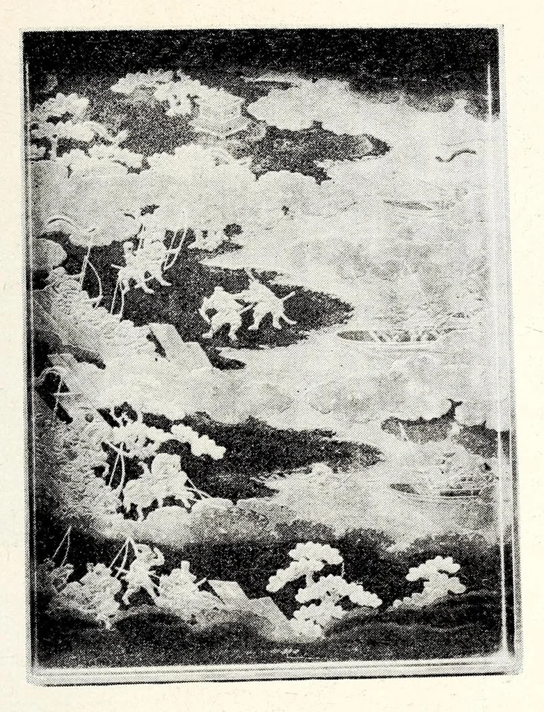 An illustration from Bo Hakushaku-ke onshozohin nyusatsu, 1913, leaf 68