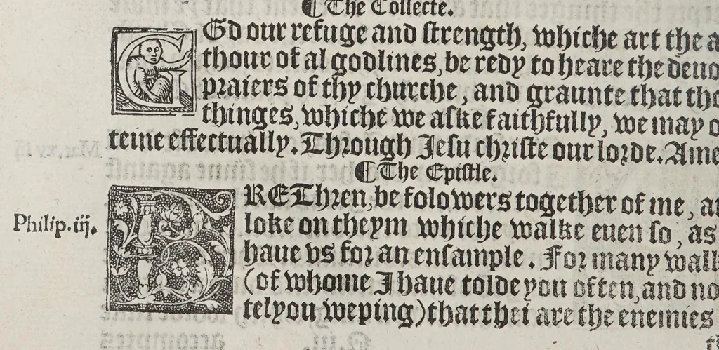 An illustration from The boke of common praier, and administracion of the sacramentes, and other rites and ceremonies in the Churche of Englande., 1552, leaf 186