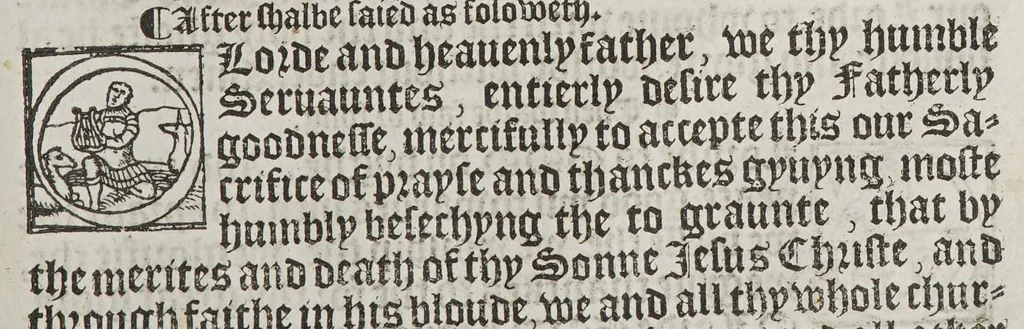 An illustration from The boke of common praier, and administracion of the sacramentes, and other rites and ceremonies in the Churche of Englande., 1552, leaf 235