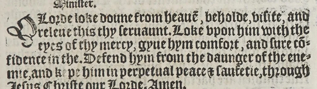 An illustration from The boke of common praier, and administracion of the sacramentes, and other rites and ceremonies in the Churche of Englande., 1552, leaf 269