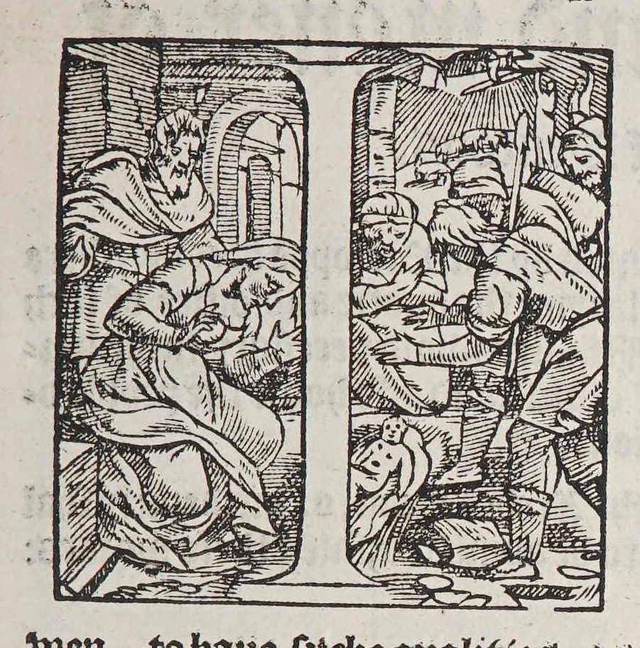 An illustration from The boke of common praier, and administracion of the sacramentes, and other rites and ceremonies in the Churche of Englande., 1552, leaf 295