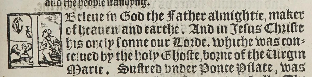 An illustration from The boke of common praier, and administracion of the sacramentes, and other rites and ceremonies in the Churche of Englande., 1552, leaf 45