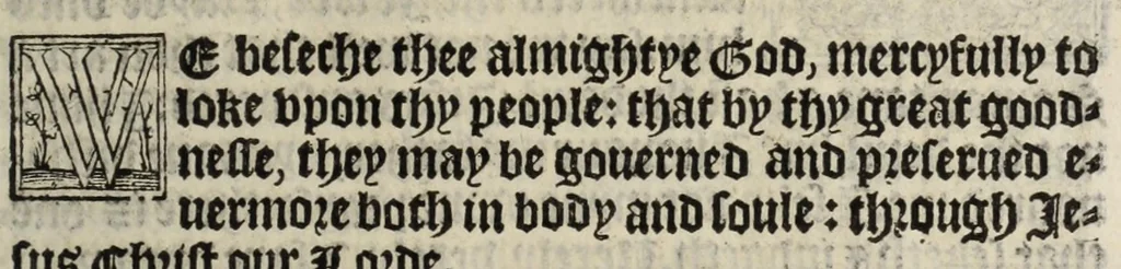 An illustration from The boke of common prayer and administracion of the sacramentes and other rites and ceremonies in the Churche of Englande, 1552, leaf 105