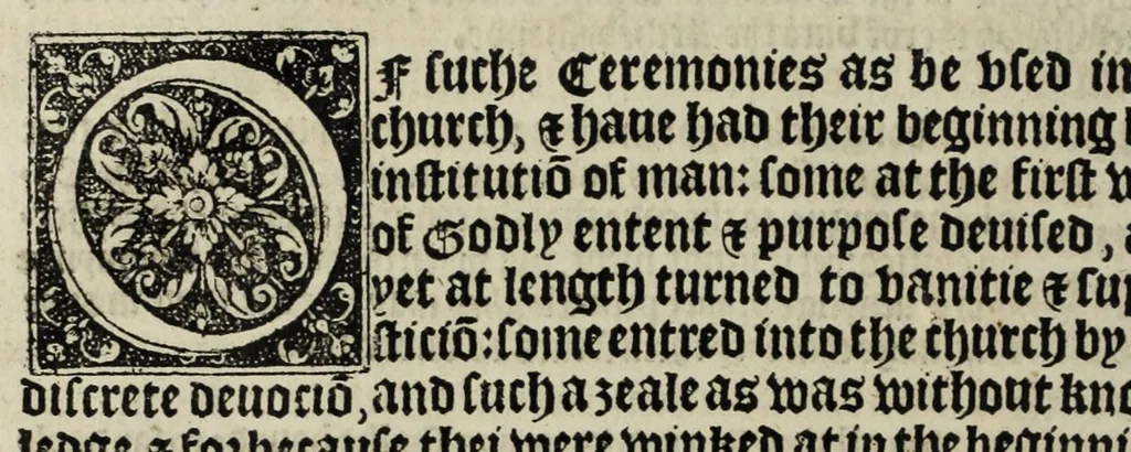 An illustration from The boke of common prayer and administracion of the sacramentes and other rites and ceremonies in the Churche of Englande, 1552, leaf 14