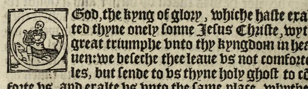 An illustration from The boke of common prayer and administracion of the sacramentes and other rites and ceremonies in the Churche of Englande, 1552, leaf 162