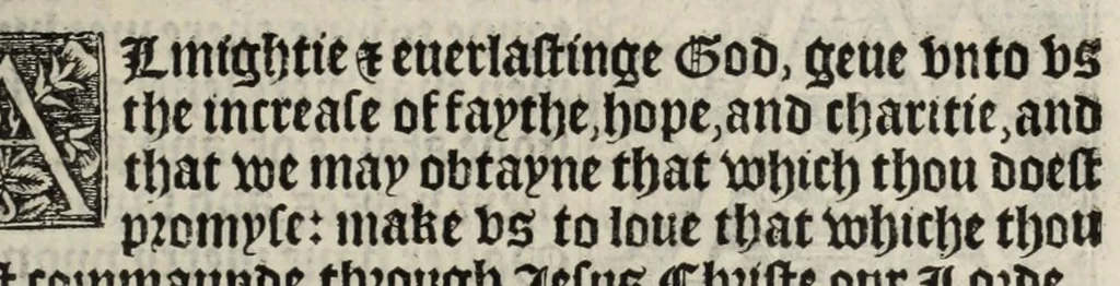 An illustration from The boke of common prayer and administracion of the sacramentes and other rites and ceremonies in the Churche of Englande, 1552, leaf 195