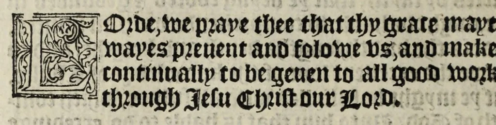 An illustration from The boke of common prayer and administracion of the sacramentes and other rites and ceremonies in the Churche of Englande, 1552, leaf 200