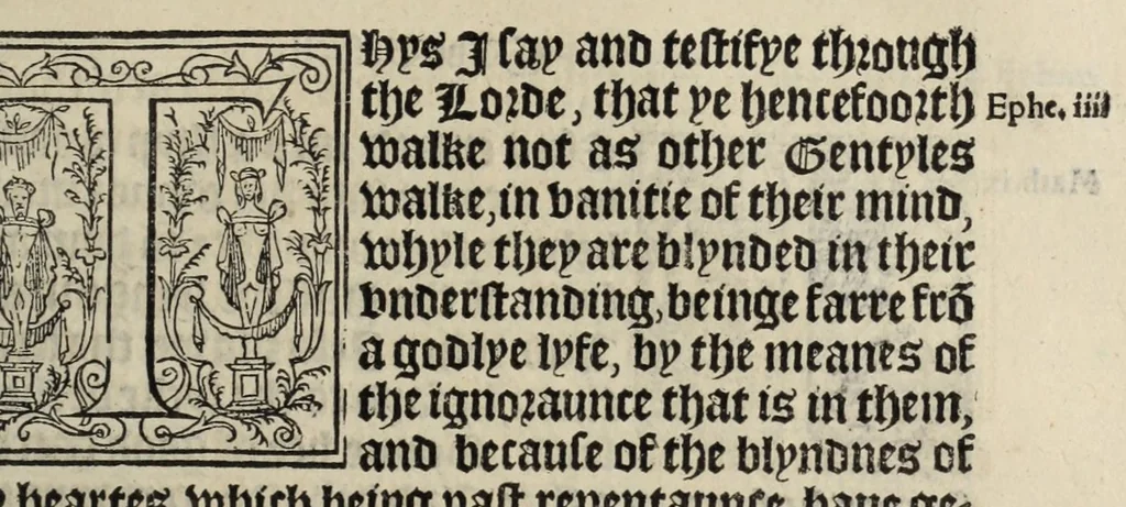An illustration from The boke of common prayer and administracion of the sacramentes and other rites and ceremonies in the Churche of Englande, 1552, leaf 203