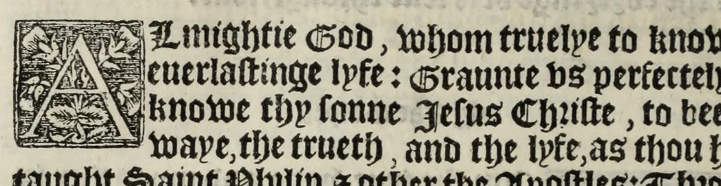An illustration from The boke of common prayer and administracion of the sacramentes and other rites and ceremonies in the Churche of Englande, 1552, leaf 228