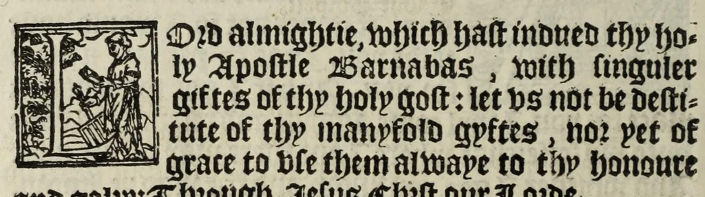 An illustration from The boke of common prayer and administracion of the sacramentes and other rites and ceremonies in the Churche of Englande, 1552, leaf 230