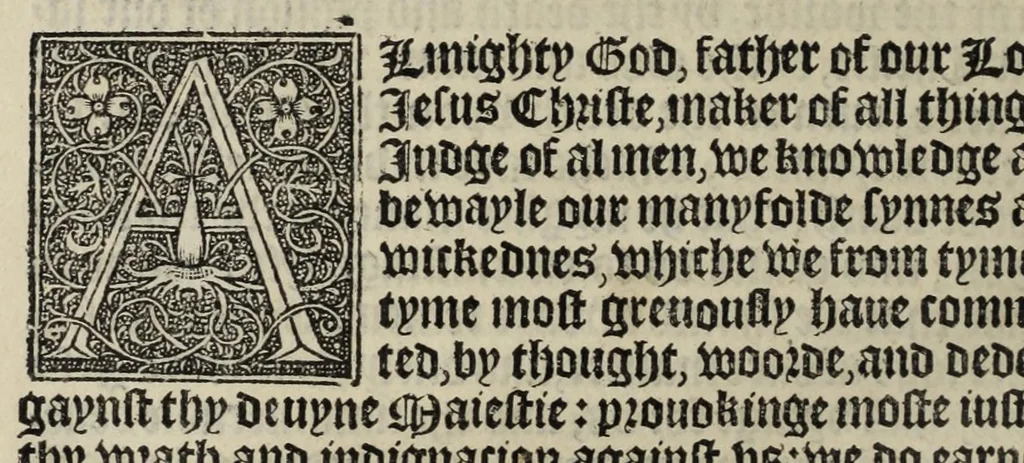 An illustration from The boke of common prayer and administracion of the sacramentes and other rites and ceremonies in the Churche of Englande, 1552, leaf 264