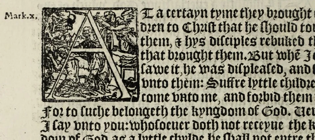 An illustration from The boke of common prayer and administracion of the sacramentes and other rites and ceremonies in the Churche of Englande, 1552, leaf 278