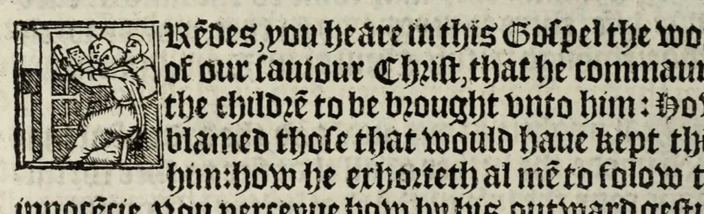An illustration from The boke of common prayer and administracion of the sacramentes and other rites and ceremonies in the Churche of Englande, 1552, leaf 278
