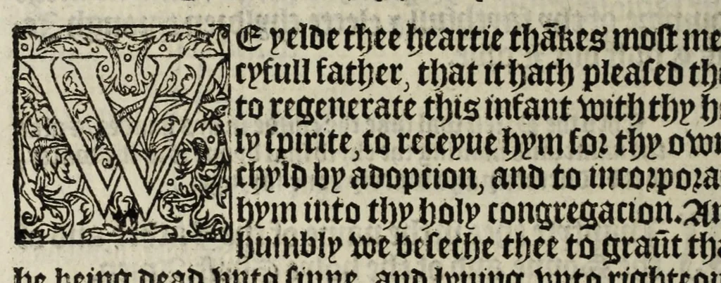 An illustration from The boke of common prayer and administracion of the sacramentes and other rites and ceremonies in the Churche of Englande, 1552, leaf 282