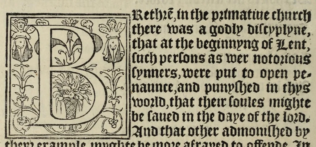An illustration from The boke of common prayer and administracion of the sacramentes and other rites and ceremonies in the Churche of Englande, 1552, leaf 324