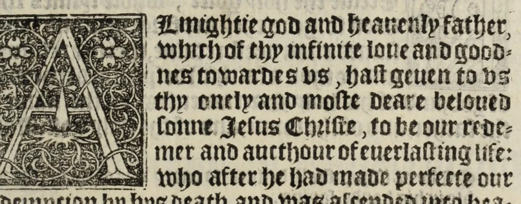 An illustration from The boke of common prayer and administracion of the sacramentes and other rites and ceremonies in the Churche of Englande, 1552, leaf 361