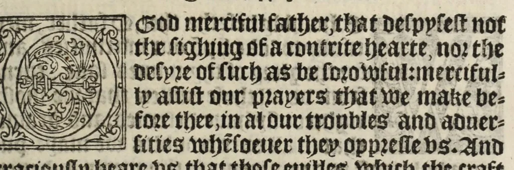 An illustration from The boke of common prayer and administracion of the sacramentes and other rites and ceremonies in the Churche of Englande, 1552, leaf 59