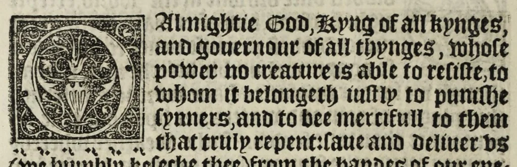 An illustration from The boke of common prayer and administracion of the sacramentes and other rites and ceremonies in the Churche of Englande, 1552, leaf 62