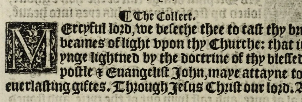 An illustration from The boke of common prayer and administracion of the sacramentes and other rites and ceremonies in the Churche of Englande, 1552, leaf 74