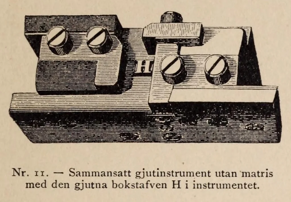 An illustration from Boktryckstyper under XV. till XIX århundert : kort öfversikt af boktryckstypernas utveckling och allmänna former, 1905, leaf 25
