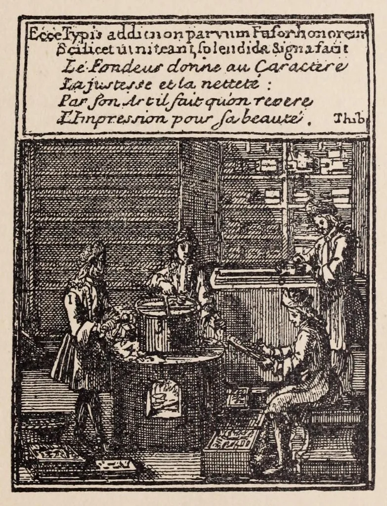An illustration from Boktryckstyper under XV. till XIX århundert : kort öfversikt af boktryckstypernas utveckling och allmänna former, 1905, leaf 41
