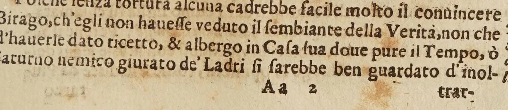 An illustration from Bollo di D. Vittorio Siri ... nel Mercurio veridico del Sig. dottore Birago .., 1653, leaf 199