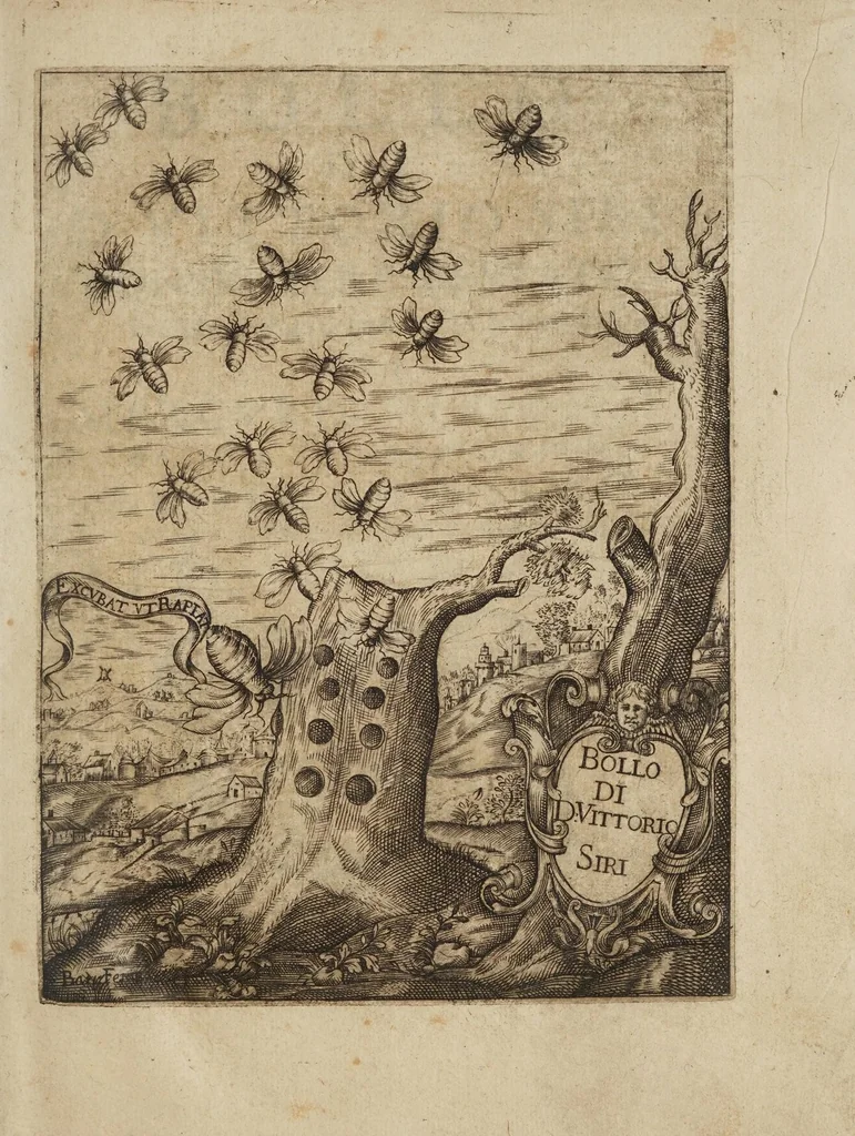 An illustration from Bollo di D. Vittorio Siri ... nel Mercurio veridico del Sig. dottore Birago .., 1653, leaf 5