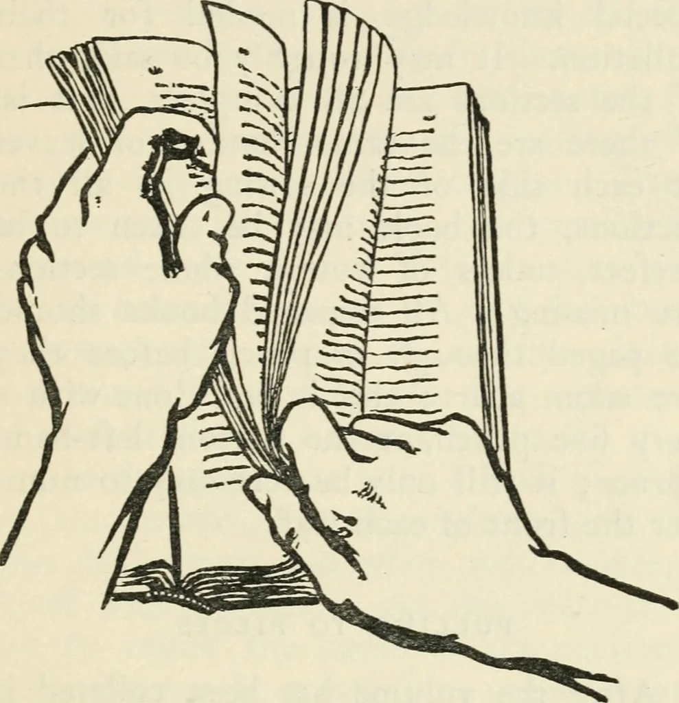An illustration from Bookbinding, and the care of books : a text-book for bookbinders and librarians, 1911, leaf 48