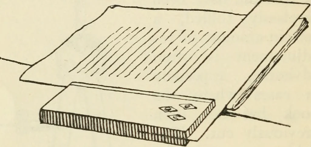 An illustration from Bookbinding, and the care of books : a text-book for bookbinders and librarians, 1911, leaf 55