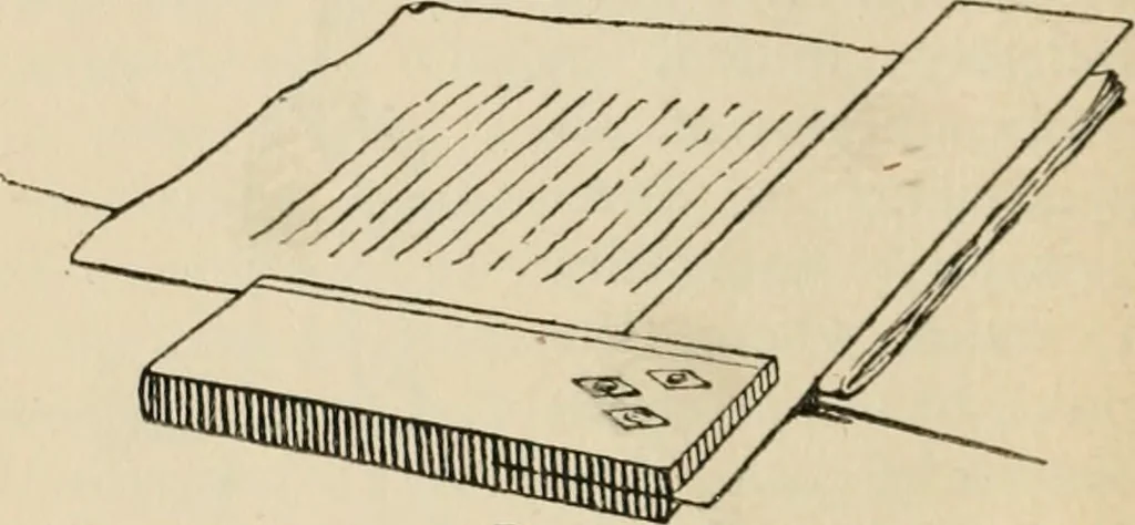 An illustration from Bookbinding, and the care of books; a handbook for amateurs, bookbinders & librarians, 1901, leaf 57