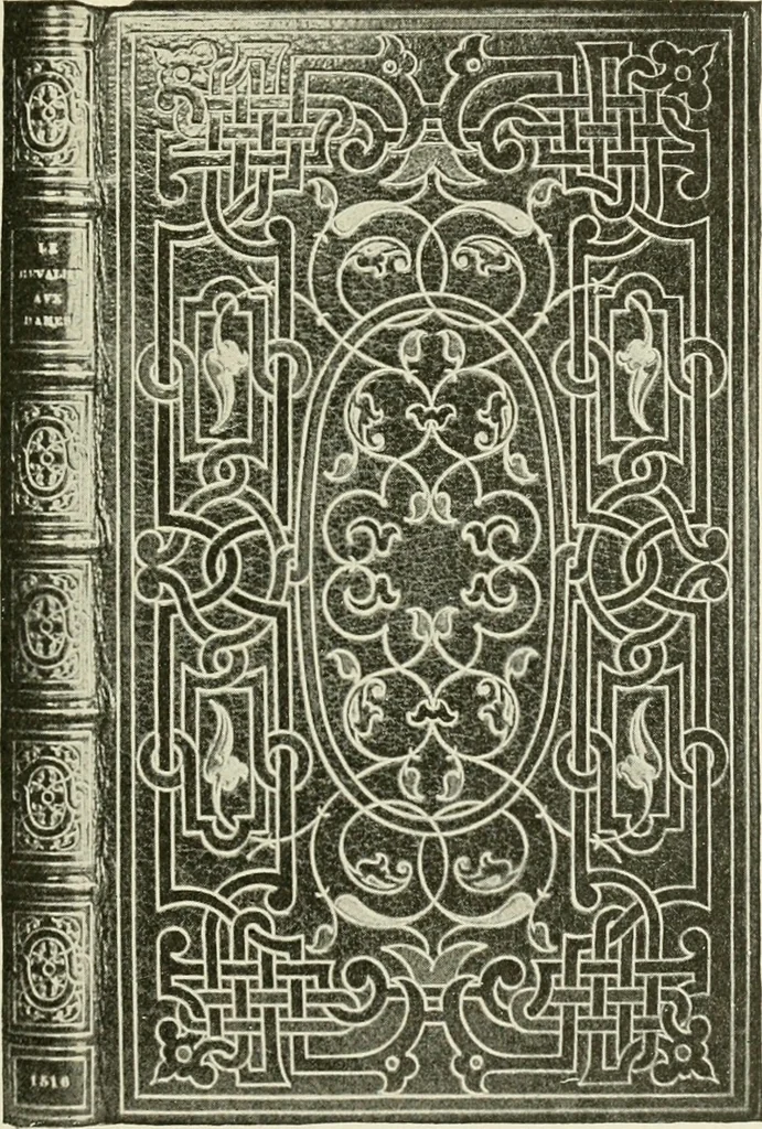 An illustration from Bookbindings old and new; notes of a book-lover, with an account of the Grolier Club of New York;, 1895, leaf 144